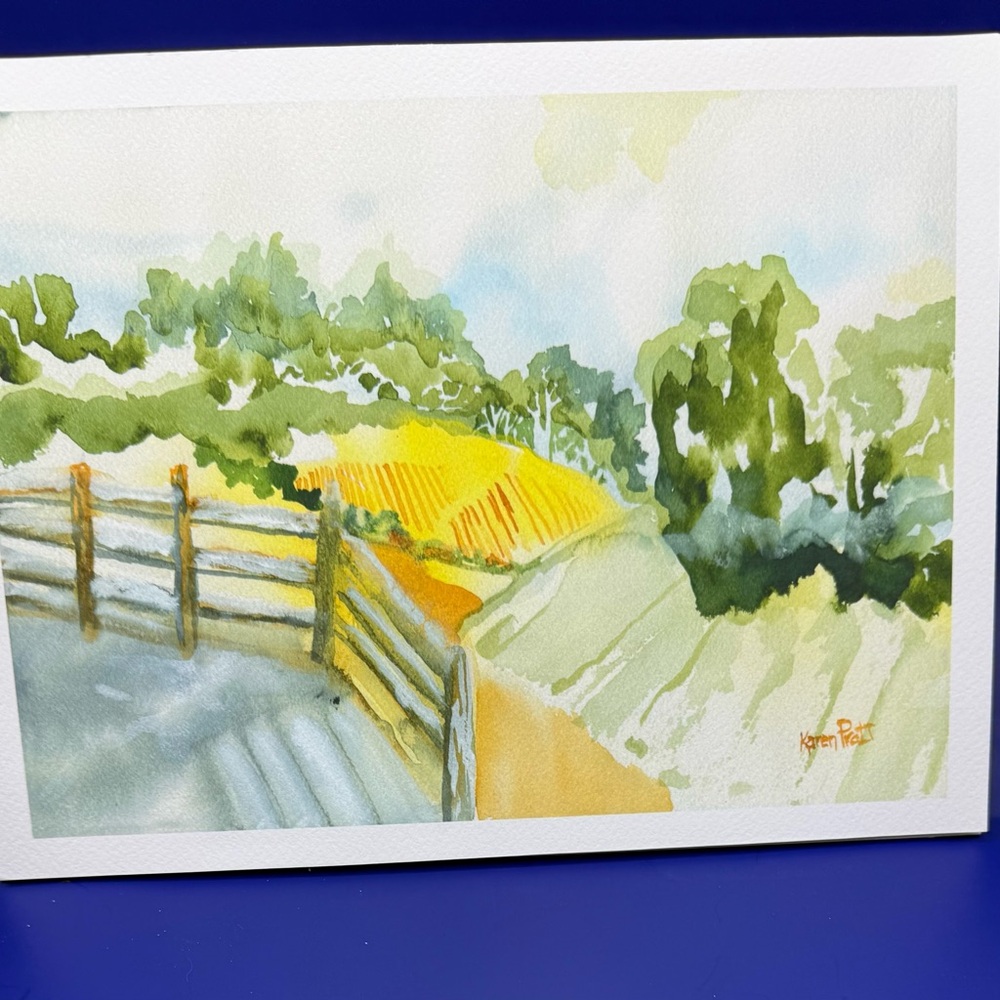 Tranquil Landscape Watercolor Art